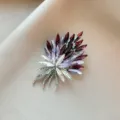 Vintage Kristall Strass Brosche elegante Luxus Glas Blume Anstecknadel für Damen Anzug - Nr. 1007