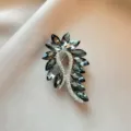 Vintage grey crystal rhinestone brooch elegant suit corsage luxury women jewelry gift accessory - No. 1039
