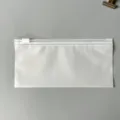 Frosted zipper storage bag detail view, transparent waterproof portable storage pouch for travel. - 8x16cm