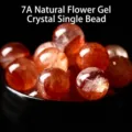 Cuentas redondas naturales de cuarzo hematoides rojo para creación de joyas DIY - Cuarzo hematoide natural 7A de 10mm (Pieza única)