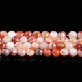 Perle di quarzo ematoide rosso naturale grado 2A per creazione gioielli fai da te - Quarzo Ematoide Rosso Naturale di Grado 2A / 8mm (circa 47 pezzi)