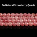 Premium natural 3A grade strawberry quartz loose round beads for DIY jewelry making and crafts - 4mm Approx 90 Pcs / 3A Natural Strawberry Quartz