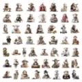 Cute funny sheep stickers set featuring cute animals in various professional jobs for DIY crafts. - Chinese Zodiac - Goat (52 Sheets, Original)