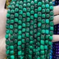 Hochwertige grüne Tigerauge-Glasperlen in Tonnenform für DIY-Schmuck und Armbänder - 9*8mm Länge 38cm / Imitation Grün Tigerauge Glas Fassperle