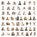 Cute Labrador retriever stickers DIY waterproof cute puppy decals for laptop luggage cup - Chinese Zodiac - Dog (53 Sheets, Original)