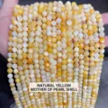 Natural yellow freshwater pearl shell bead strands for handmade DIY jewelry making - 4mm (Approx 90pcs) / Natural Yellow Mother of Pearl