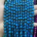Blaue Tigerauge-Glasperlen in Tonnenform für DIY-Schmuck und Armbänder - 9*8mm Länge 38cm / Imitation Königsblau Tigerauge Glas Fassperle