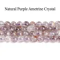 Natural purple Auralite crystal round beads for DIY handmade jewelry and bracelets - 6mm (Approx 60pcs) / Natural Auralite Amethyst Crystal