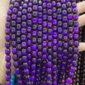 Lila Tigerauge-Glasperlen in Tonnenform für die DIY-Schmuckherstellung und Basteln - 9*8mm Länge 38cm / Imitation Purple Tiger Eye Glass Barrel Bead
