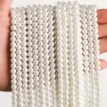 Strand of natural white mother of pearl shell beads for handmade DIY jewelry crafting - 7A Pearl Color Imitation Shell Beads RB2
