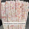 Natural pink and white queen shell loose beads for DIY jewelry making accessories - Natural Queen Shell Loose Beads