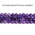High quality 5A grade natural 96-faceted purple amethyst loose beads for jewelry making - 6mm (Approx 60pcs) / 5A Natural 96-Faceted Amethyst
