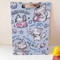 A4 simpatico gatto illustrazione cartella tavoletta appunti per studenti, cancelleria. - Portablocco con gatto - Inverno dei gatti