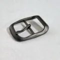 Men's zinc alloy pin buckle belt accessory, matte gunmetal finish, durable hardware replacement. - Black Clasp