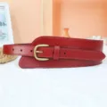 Cintura larga rossa da donna, fibbia ad ardiglione retrò, corsetto decorativo abito. - Rosso