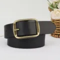 Cintura in vera pelle retrò per uomo e donna, cinturino casual con fibbia ad ardiglione. - 105cm / Nero