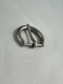 Zinc alloy D-ring pin belt buckle detail, sturdy metal finish for women fashion accessories. - Silver Buckle