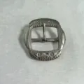 Vintage zinc alloy belt buckle with intricate floral engraving, classic 38mm decorative accessory. - Silver Buckle