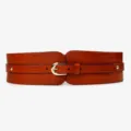 Breiter Vintage Ledergürtel für Damen, stilvoller brauner Taillengürtel für Kleider Mäntel. - Camel