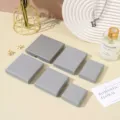 Textured grey jewelry packaging box set for rings earrings and necklaces in various sizes - 5*5*1.5CM / Plaid Textured Grey