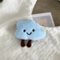 Mignon charme de nuage en peluche bleu avec un visage souriant pour accessoires DIY - Style de Broche / Bleu