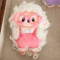 Adorable broche mouton en peluche blanche avec lunettes et salopette roses - Style à Ouverture Arrière / Mouton Rose (Lunettes Roses)