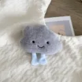Broche en peluche nuage gris mignon pour sacs et décoration de vêtements DIY. - Grand Gris