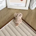 Handmade adorable Japanese style plush cat brooch and bag pendant for various accessories - Back Opening Style / Coffee Cat