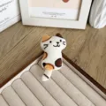 Cute handmade calico cat plush brooch pendant for backpack or apparel decoration - Back Opening Style / Calico Cat