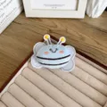 Accessoire de bricolage mignon en peluche d'abeille de dessin animé pour vêtements et sacs - Style Marionnette / Bleu