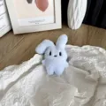 Jolie broche de tête de lapin en peluche bleu clair pour sacs et accessoires mode - Style à Ouverture Arrière / Bleu