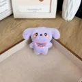 Porte-clés mignon chien en peluche violet avec bavoir - Style à Ouverture Arrière / Violet