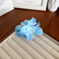Pince à cheveux orchidée en tissu bleu clair de style bohème pour printemps et été - Bleu