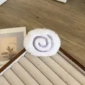 Accessoire sucette en peluche blanche avec motif spirale violet brodé pour DIY - Violet