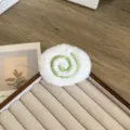 Accessoire mignon de sucette en peluche blanche avec broderie spirale verte pour DIY - Vert