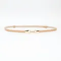 Slim women's dress belt, glossy apricot leather waist belt with gold buckle for dresses and shirts - Apricot
