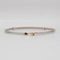 Silver thin leather dress belt with gold buckle, stylish women adjustable waist accessory. - Silver