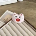 Mignonne broche chat en peluche rose accessoire de dessin animé pour sacs et cheveux - Chat Tasse Rose Clair