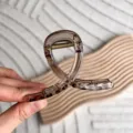 Grande pince à cheveux léopard de 8 cm pour une coiffure élégante et un chignon chic - Gris Transparent