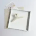 Pince à cheveux élégante mate blanc crème pour chignons de style coréen minimaliste - Blanc Cassé Mat
