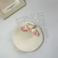 Süße rosa Haarklammer mit Schleife auf cremefarbener Basis - Schleifenstil / Schleife Deko Beige