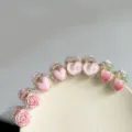 Kollektion süßer Mini-Haarklammern mit rosa Rosen-, Pfirsich- und Herz-Motiven - Rosa Herz-Stil / Pink love bangs clip