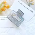 Minimalist elegant translucent blue-gray marble geometric hollow hair claw clip - Jelly Grey