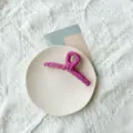 Elegant magenta fabric-wrapped large hair claw clip for sweet women's hairstyling accessory - Dragon Fruit
