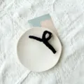 Large minimalist black fabric-wrapped shark hair claw clip for elegant hair accessories - Black