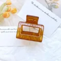 Minimalist amber square hair claw clip with a geometric hollow design for women - Jelly Coffee