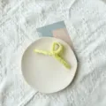 Elegant large solid yellow fabric wrapped hair claw clip for simple women hairstyle - Sparkling Goose Yellow
