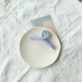 Elegant light blue fabric-wrapped large hair claw clip for sweet and simple hairstyles - Sparkling Light Blue