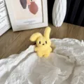 Adorable breloque lapin en peluche jaune pour sacs et accessoires vestimentaires - Jaune