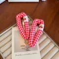 Barrettes à cheveux à carreaux rouges et blancs avec de mignons motifs cerises - Cerise à Carreaux Rouge et Blanc / Rouge